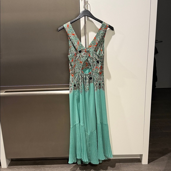 Maeve Backless Paisley Dress in Green and Red - Picture 9 of 9